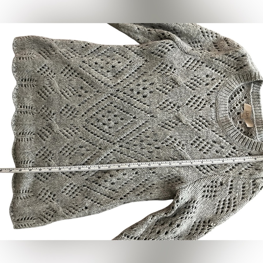 Loft Gray Knit Sweater, Womens Size Small, 10% Wool - Picture 8 of 8